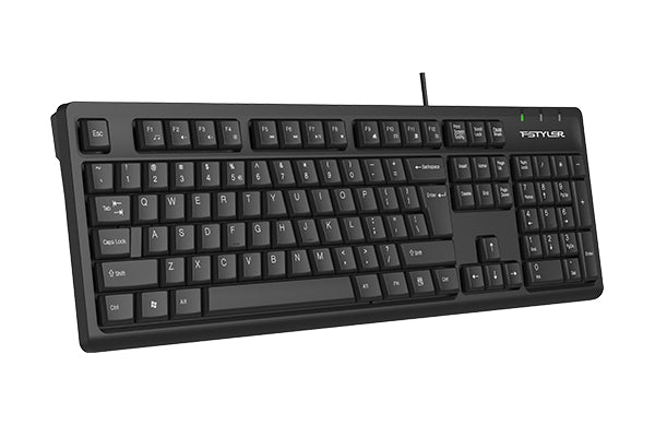 FKS12 A4tech Fstyler FN Multimedia Wired Keyboard USB Black,US Layout
