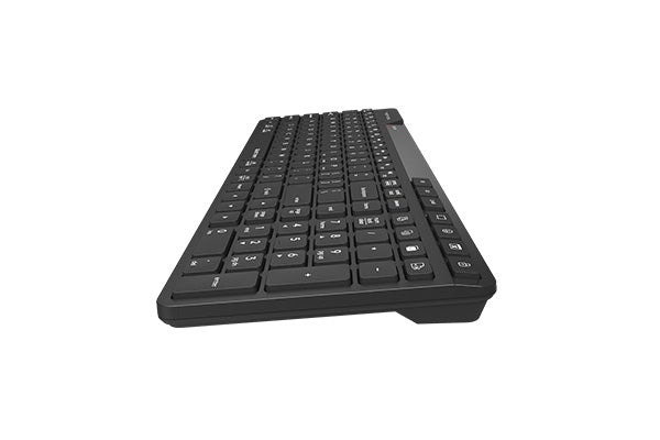 FBK27C AS A4tech Fstyler Bluetooth & 2.4G Rechargeable Keyboard,2-Zone Compact Size, USB Black US Layout