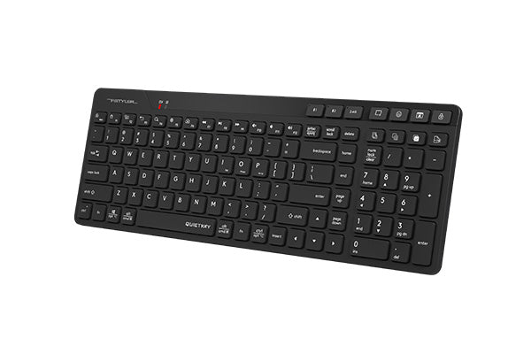 FBK27C AS A4tech Fstyler Bluetooth & 2.4G Rechargeable Keyboard,2-Zone Compact Size, USB Black US Layout
