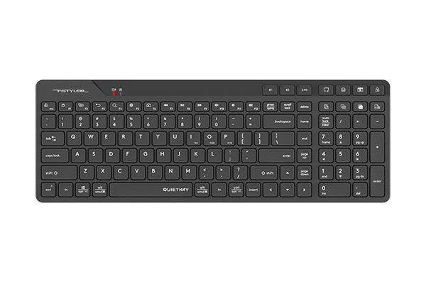 FBK27C AS A4tech Fstyler Bluetooth & 2.4G Rechargeable Keyboard,2-Zone Compact Size, USB Black US Layout