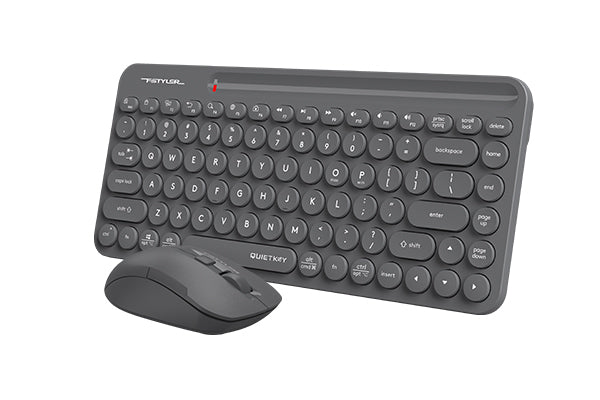 FG3200 Air2 A4tech Fstyler 2.4G Wireless QuietKey Compact Combo Set(FGK32+FG16S Air2) ,Grey,US Layout
