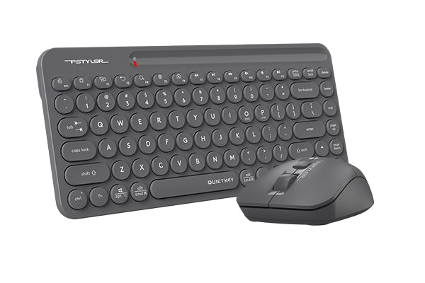 FG3200 Air2 A4tech Fstyler 2.4G Wireless QuietKey Compact Combo Set(FGK32+FG16S Air2) ,Grey,US Layout