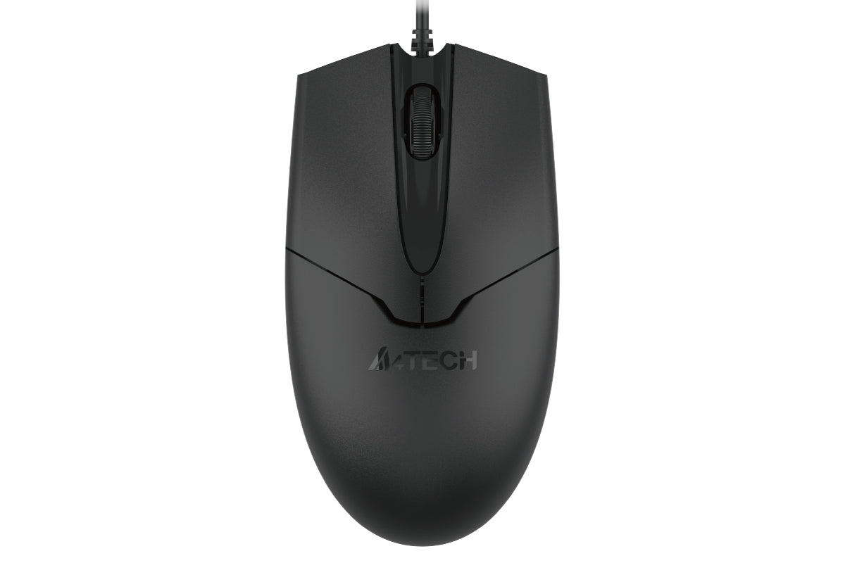 OP-550S A4tech Wired Mouse Silent Click USB Black with Teflon feet