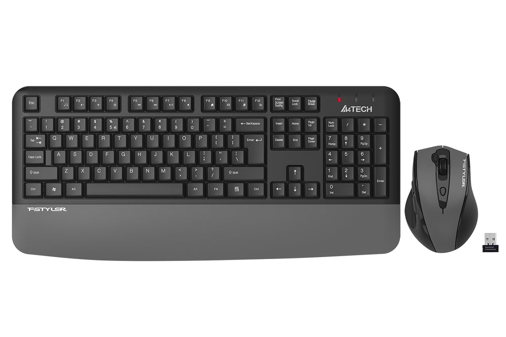 FG2500S Plus A4tech/Fstyler 2.4G Multimedia Wireless Desktop Set (FGK20+FG55S Plus Silent Click) Grey,US Layout