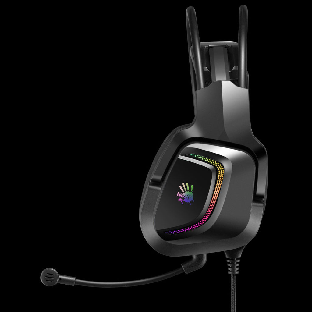 G575p Bloody Stereo Surround Sound RGB Gaming Headphone 4-Pin 3.5 mm Black With PC Extention Adapter
