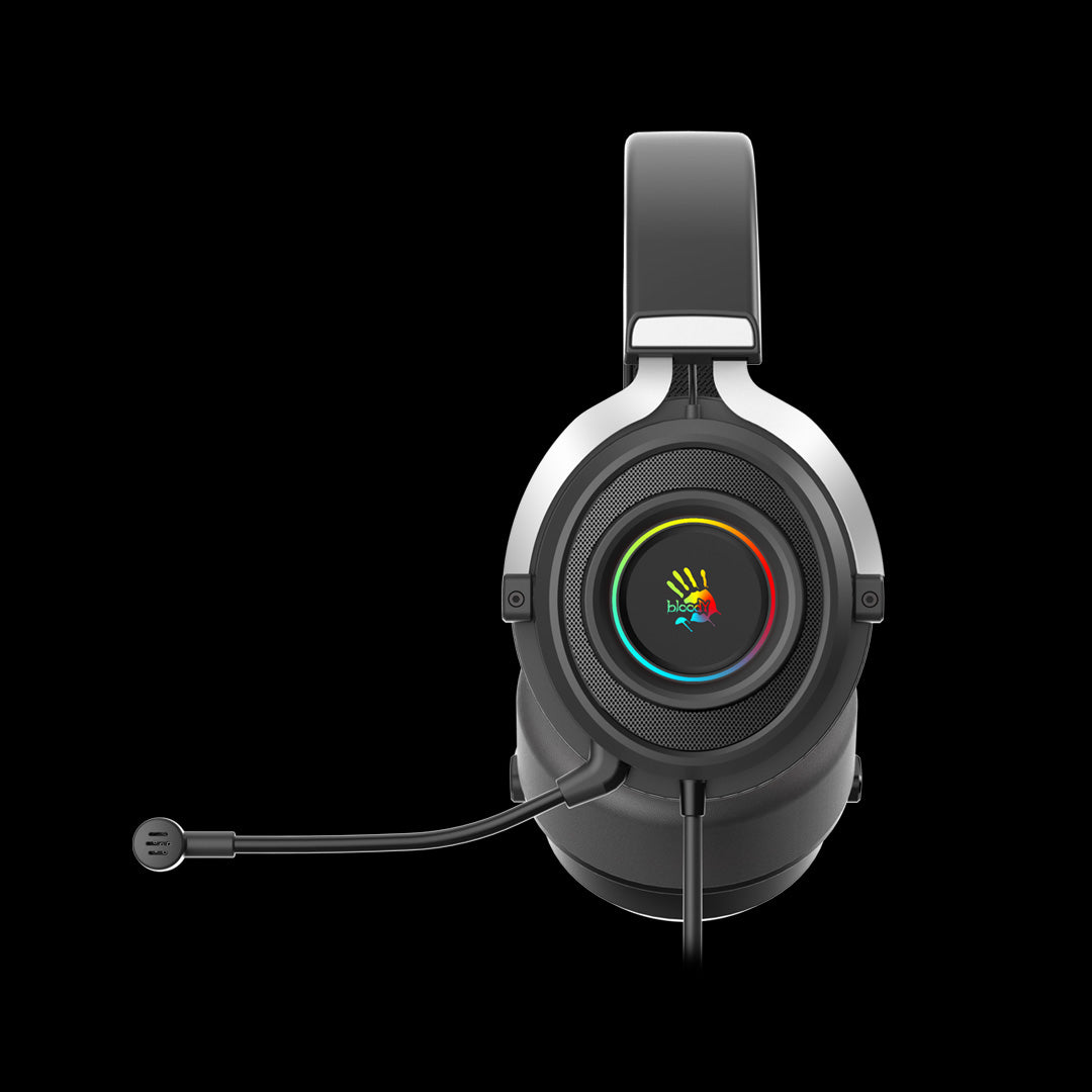 G535p Bloody Stereo Surround Sound RGB Gaming Headphone 4-Pin 3.5 mm Black+Silver With PC Extention Adapter