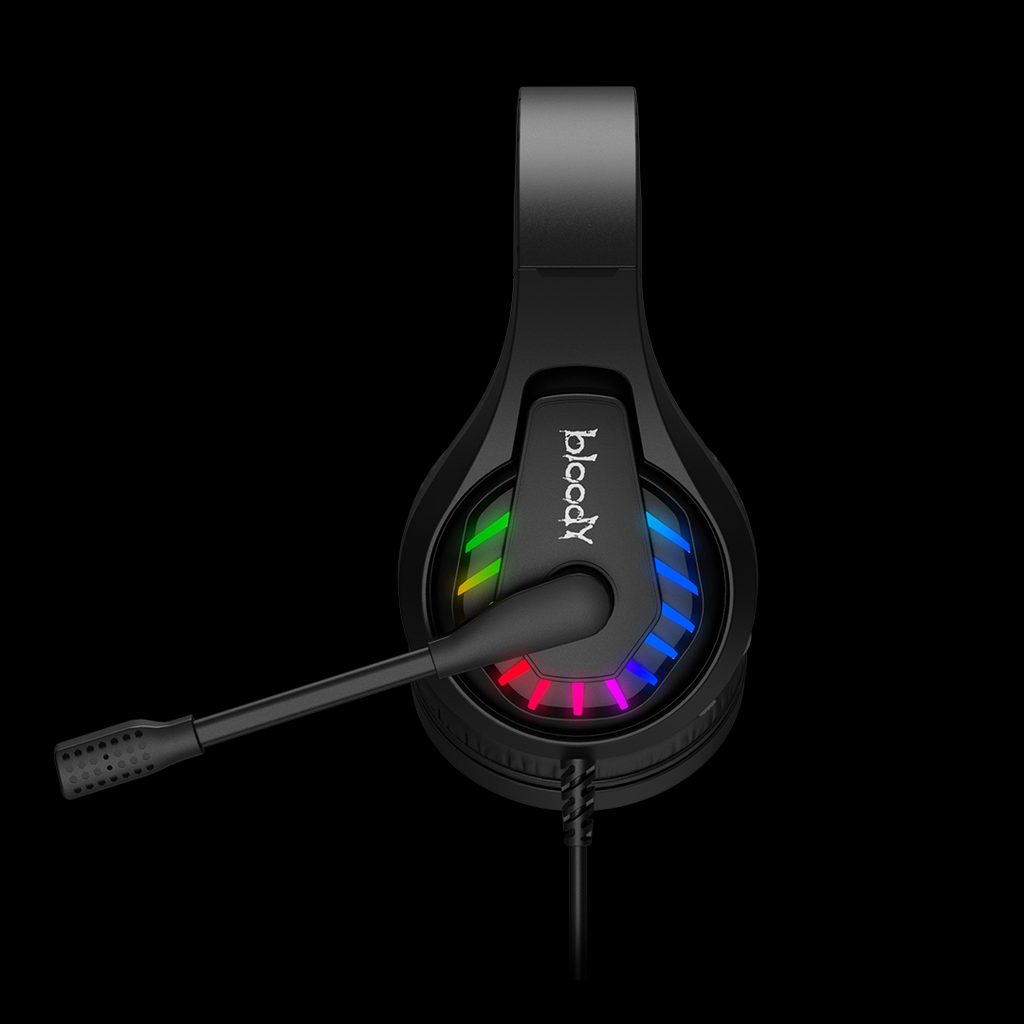 G230p Bloody Stereo Surround Sound RGB Gaming Headphone 4-Pin 3.5 mm Black With PC Extention Adapter