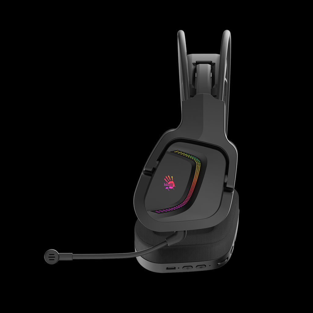 MR575 Bloody Bluetooth + 2.4GHz + Wired Multi-Mode Connection RGB Gaming Headphone Black