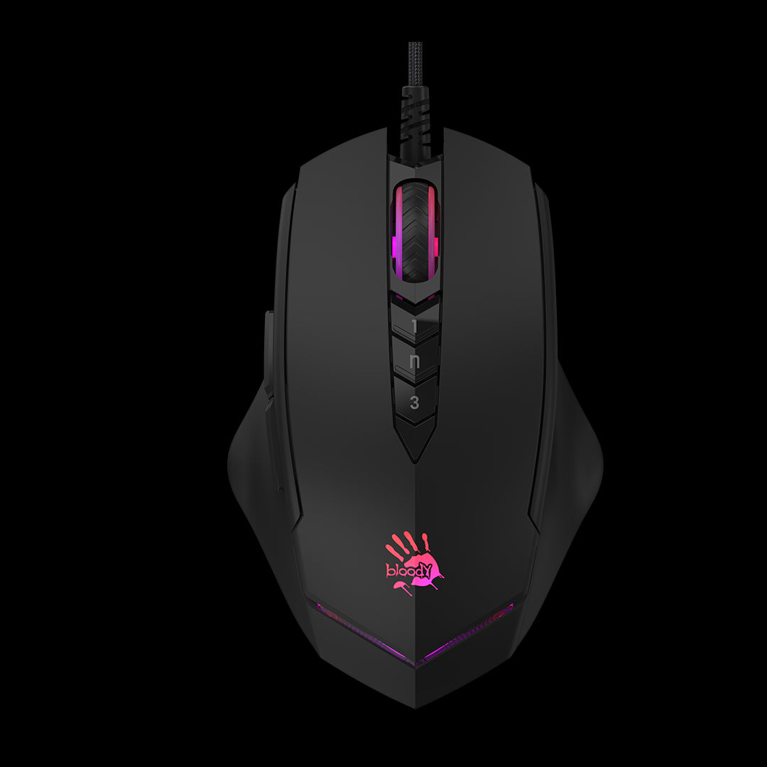 V8M Max Bloody RGB Animation Gaming Mouse USB Black Activated