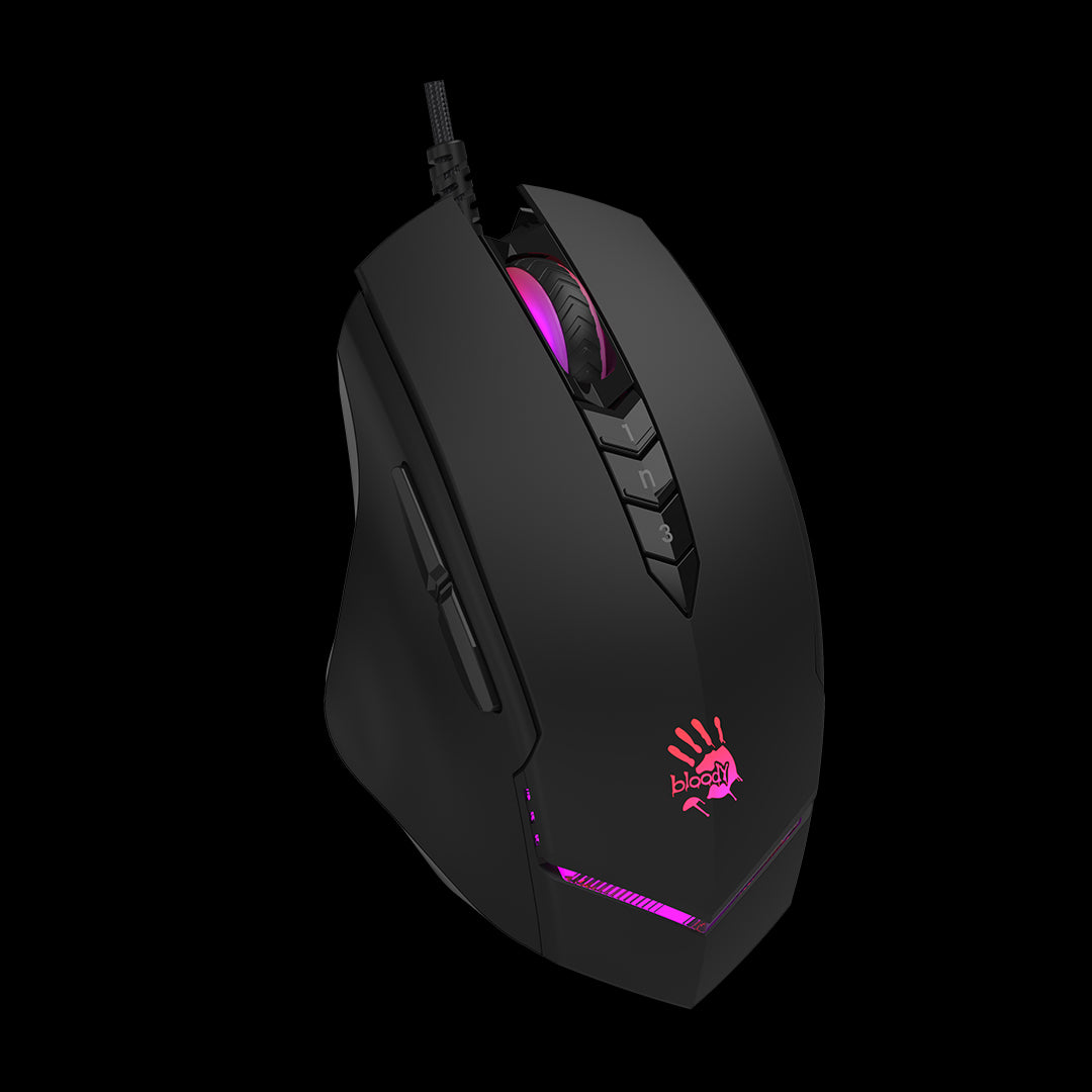 V8M Max Bloody RGB Animation Gaming Mouse USB Black Activated