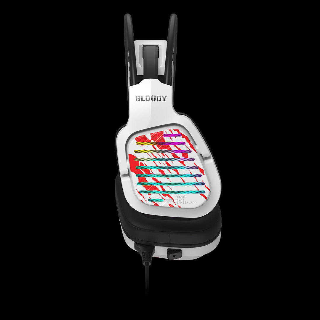 G565 Bloody Virtual 7.1 Surround Sound RGB USB Gaming Headphone Energy White