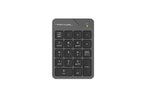 FGK21C  A4tech Fstyler 2.4G Wireless Rechargeable Numeric Keypad USB Black+Blue Receiver+Type Adapter, Grey