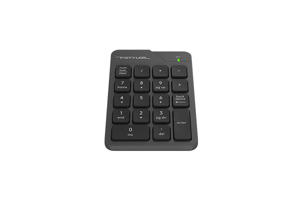FGK21C  A4tech Fstyler 2.4G Wireless Rechargeable Numeric Keypad USB Black+Blue Receiver+Type Adapter, Grey