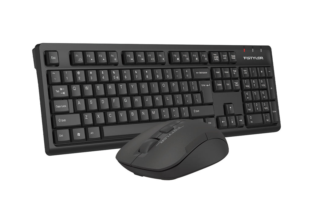 A4tech FG1200S Fstyler 2.4G Multimedia Wireless Desktop Set (FGK12+FG16S Silent Click) USB Black,US Layout