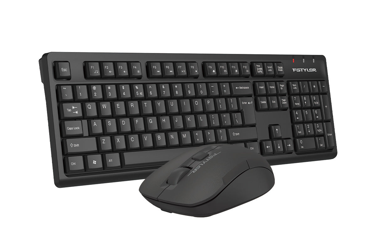 FG1200S A4tech Fstyler 2.4G Multimedia Wireless Desktop Set (FGK12+FG16S Silent Click) USB Black,US Layout