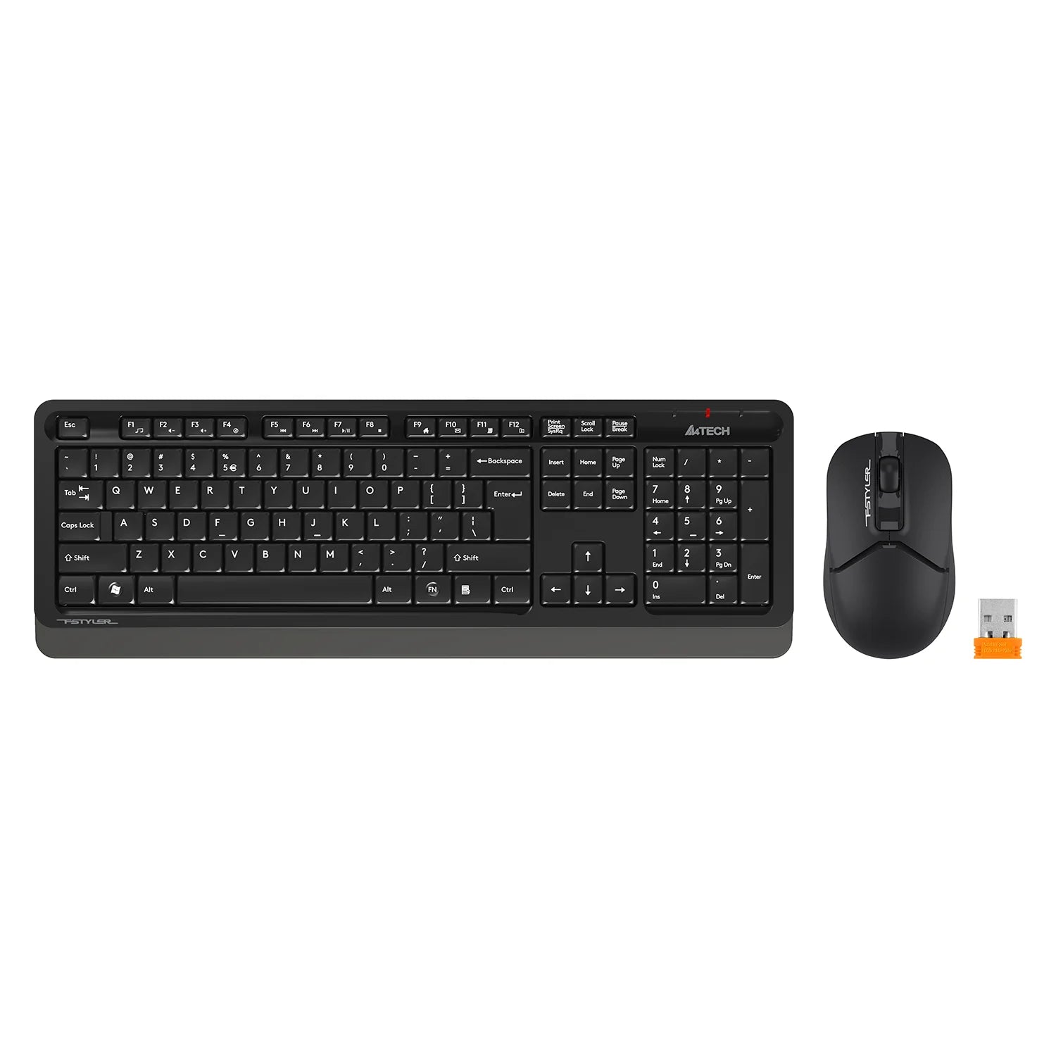 FG1012S A4tech Fstyler 2.4G Multimedia Wireless Desktop Set (FGK10+FG12S Silent Click) USB Black US Layout