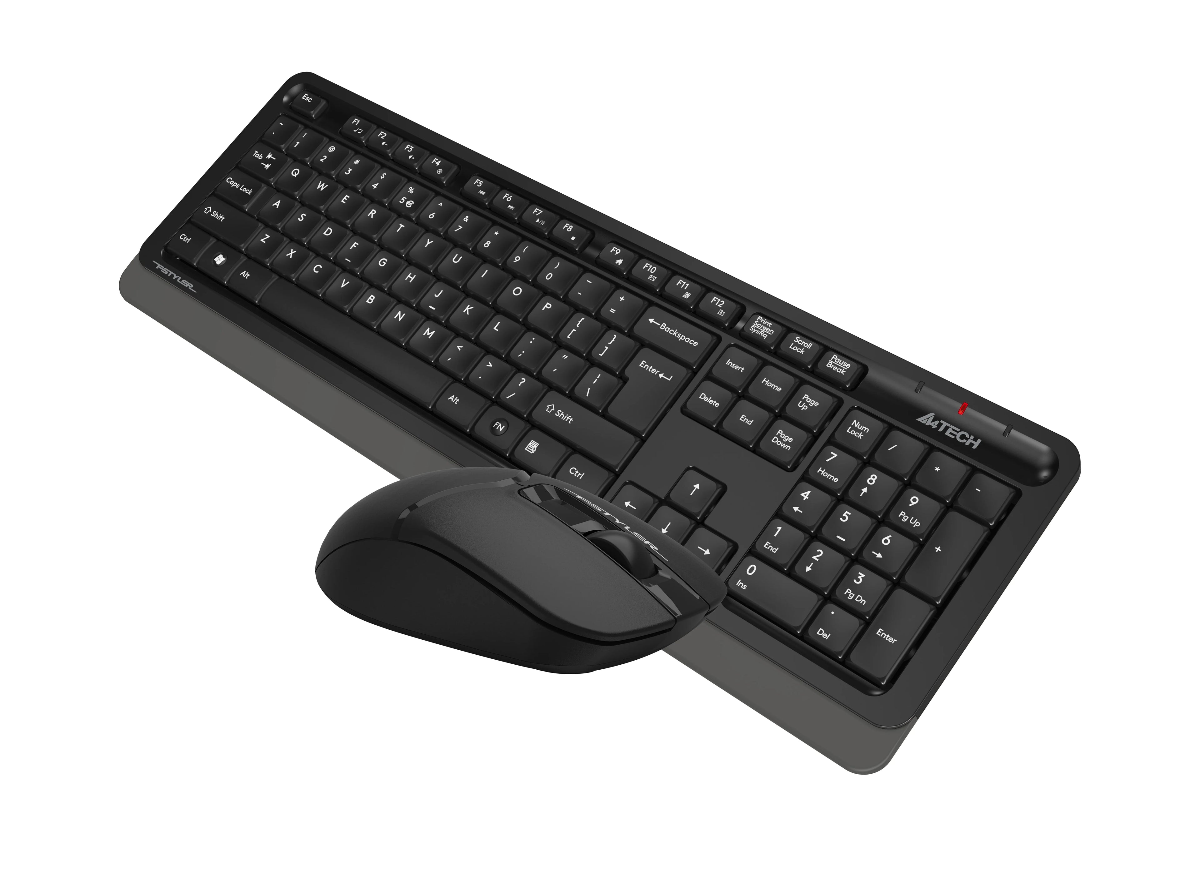 FG1012S A4tech Fstyler 2.4G Multimedia Wireless Desktop Set (FGK10+FG12S Silent Click) USB Black US Layout