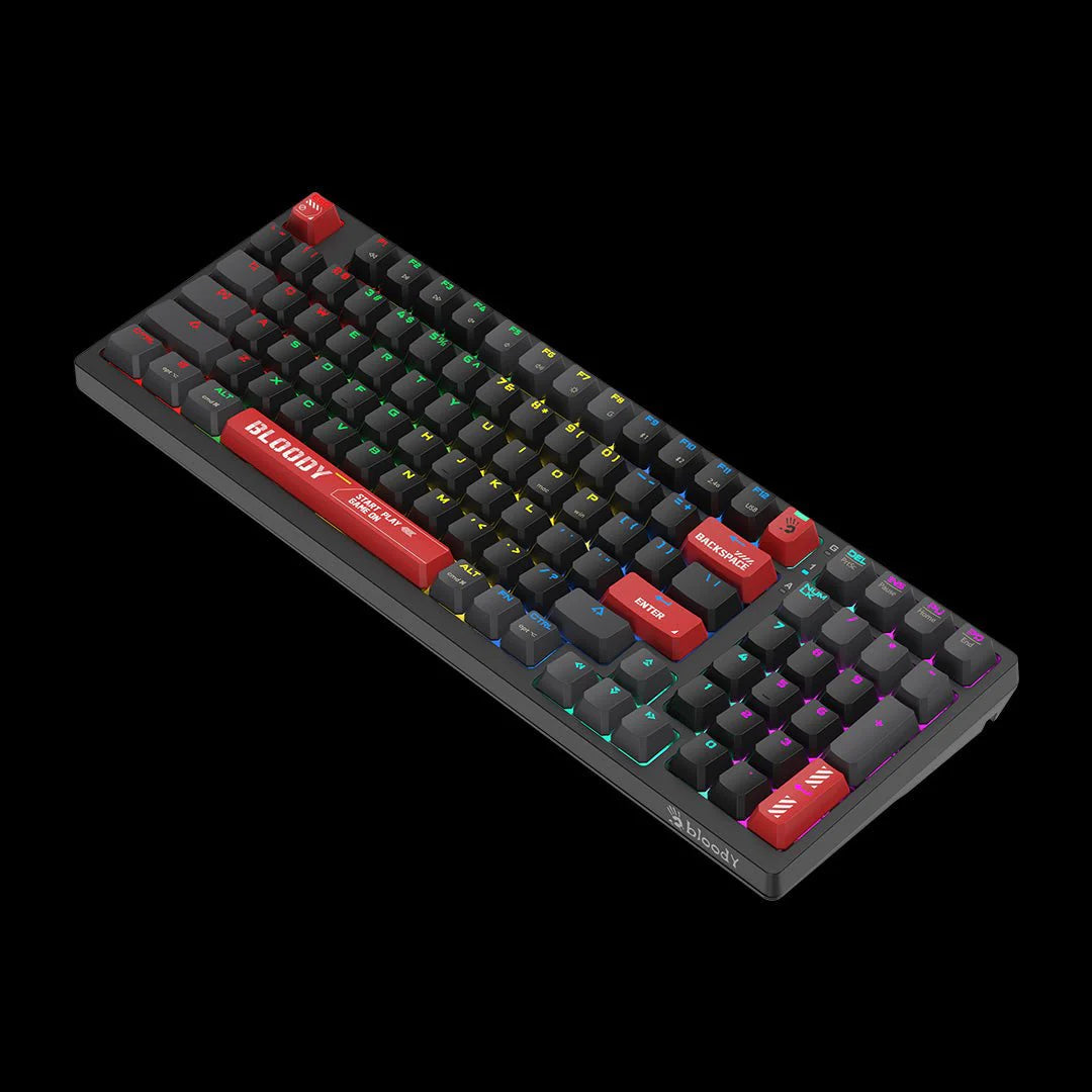 WS98 Bloody RGB Wireless BLMS Mechanical Keyboard BLMS Red Switch, USB Bloody Red, US Layout