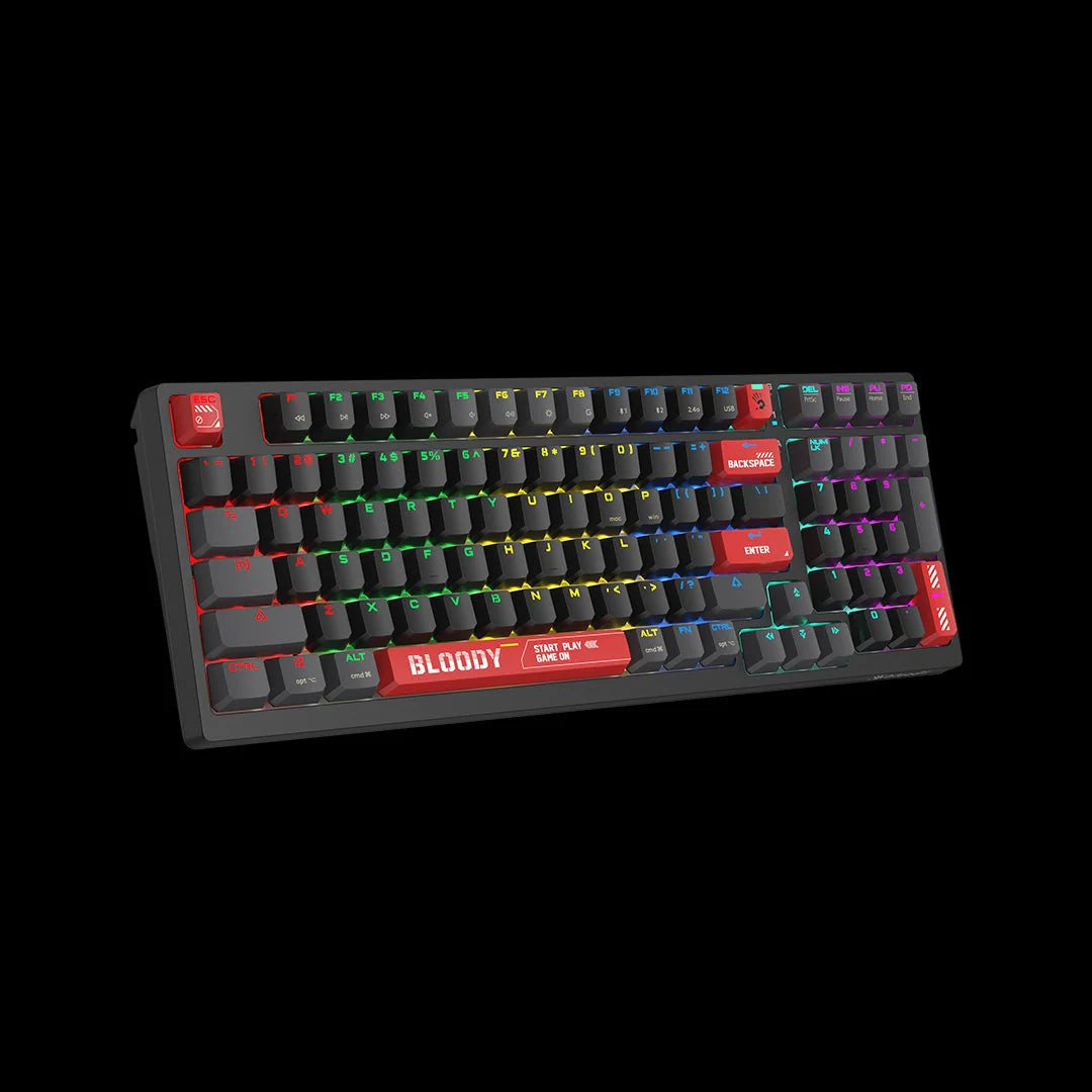 WS98 Bloody RGB Wireless BLMS Mechanical Keyboard BLMS Red Switch, USB Bloody Red, US Layout