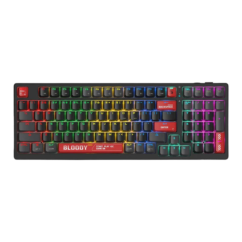 Bloody WS98 RGB Wireless BLMS Mechanical Keyboard BLMS Red Switch, USB Bloody Red, US Layout