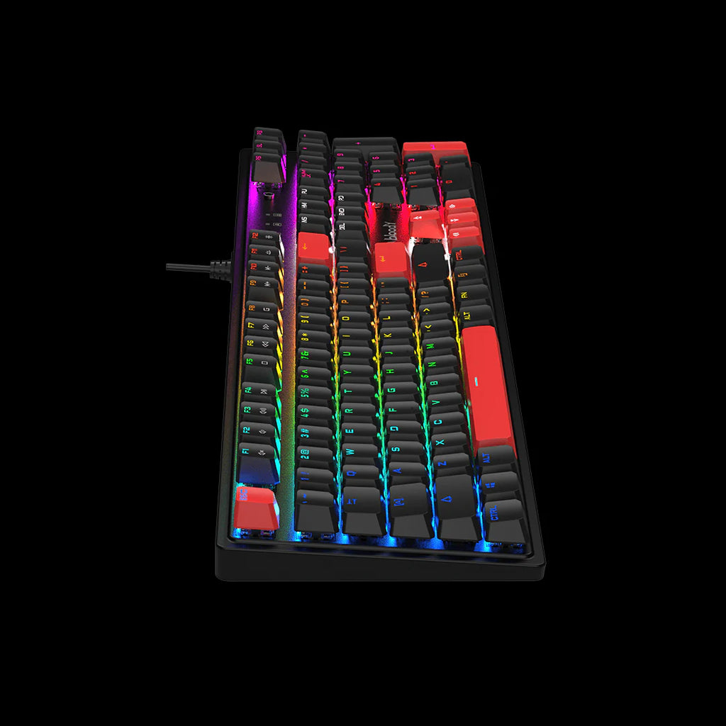 S520N Bloody Mechanical Switch Gaming Keyboard USB Fire Black BLMS Red Hot-Swappable Switch,Neon Backlit US Layout