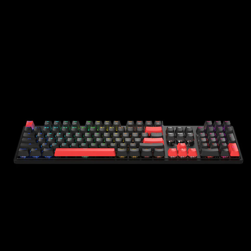 S520N Bloody Mechanical Switch Gaming Keyboard USB Fire Black BLMS Red Hot-Swappable Switch,Neon Backlit US Layout
